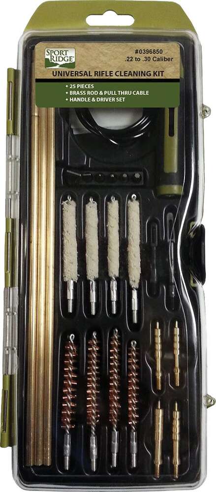 Cleaning Equipment Sport Ridge Ready Series TacShield Universal Rifle 25pc Kit w/ Brass Rods Hard Case • Model: Ready Series